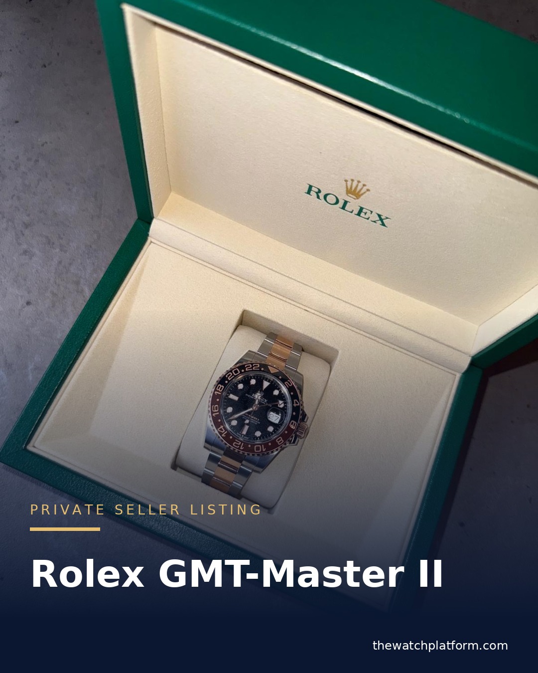 Rolex GMT-Master II listed by a private seller